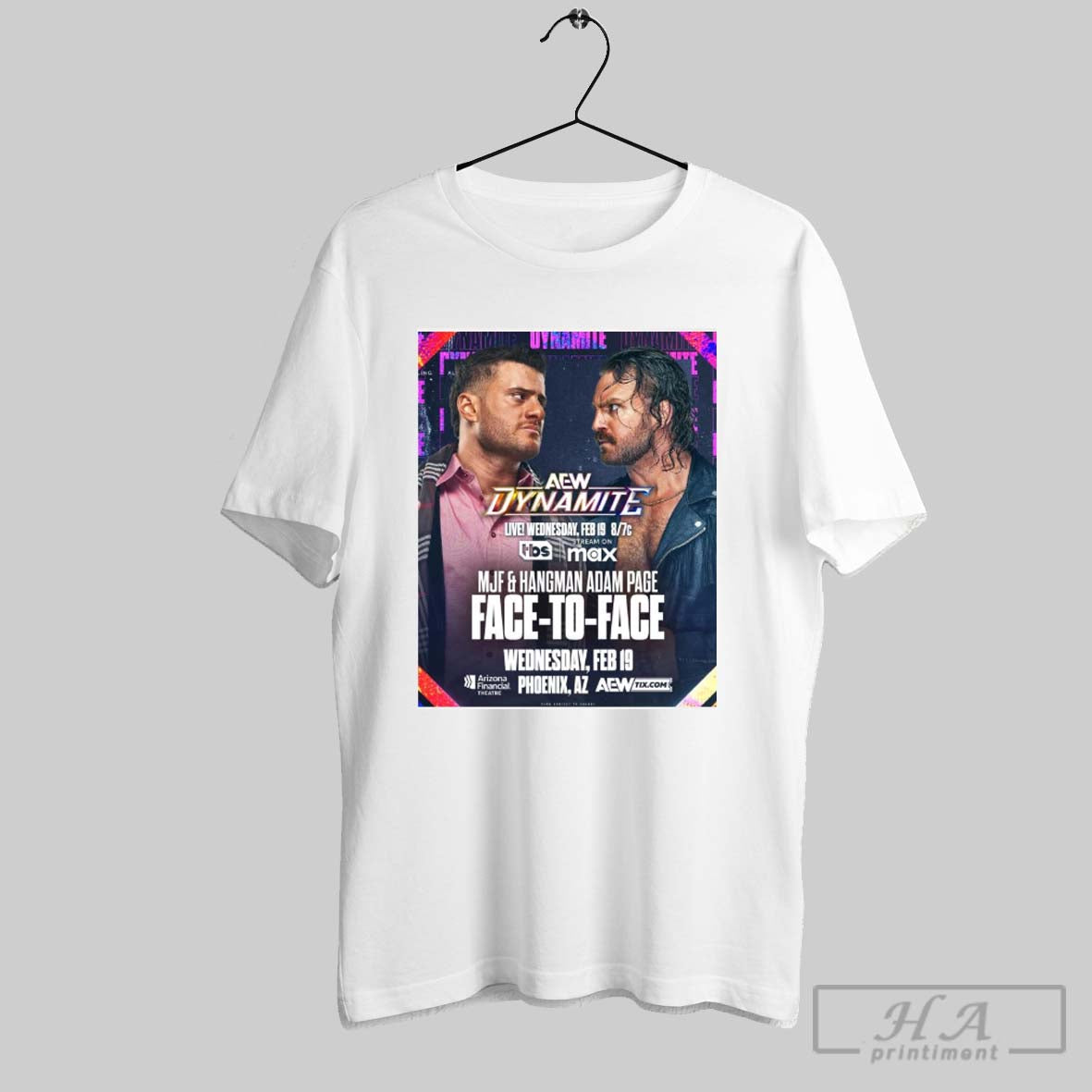 Aew Dynamite Mjf And Hangman Adam Page Face To Face Feb 19 2025 Phoenix Az Poster T Shirt