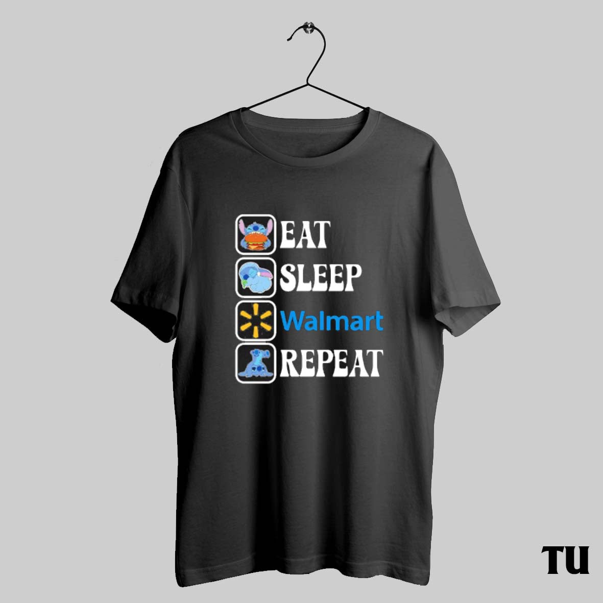 Baby Stitch Eat Sleep Walmart Repeat Tshirt Sweatshirt Cutom Poster