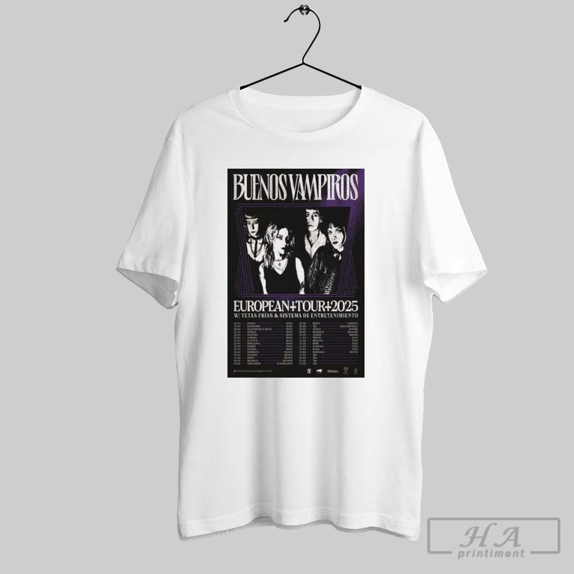 Buenos Vampiros European Tour 2025 Poster T Shirt