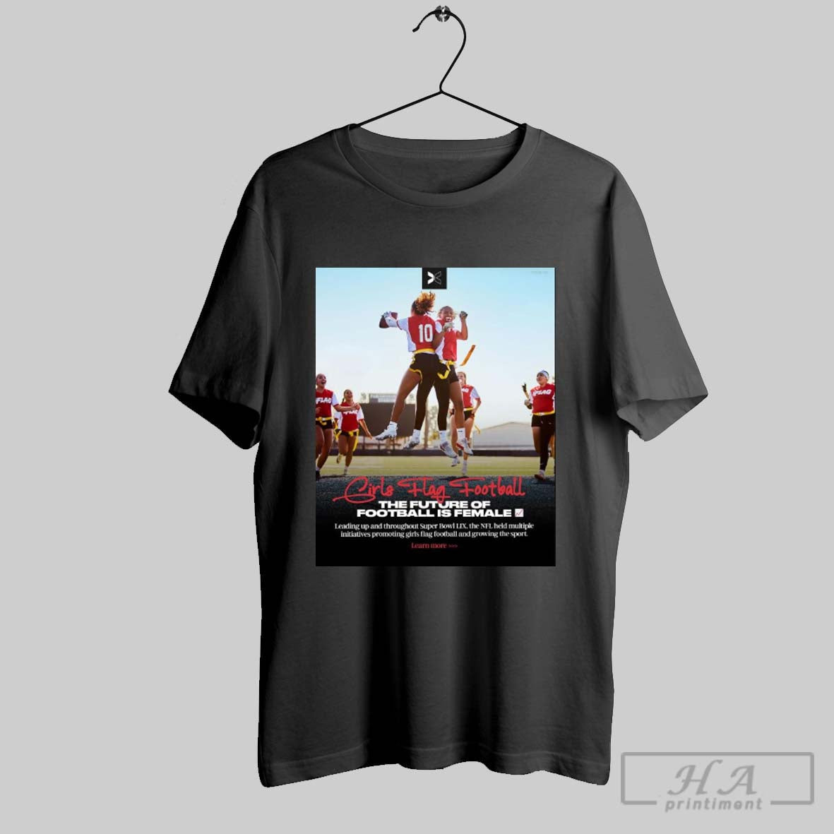 Girls Flag Football The Future Of Football Is Female Nfl Flag 50 Poster T Shirt