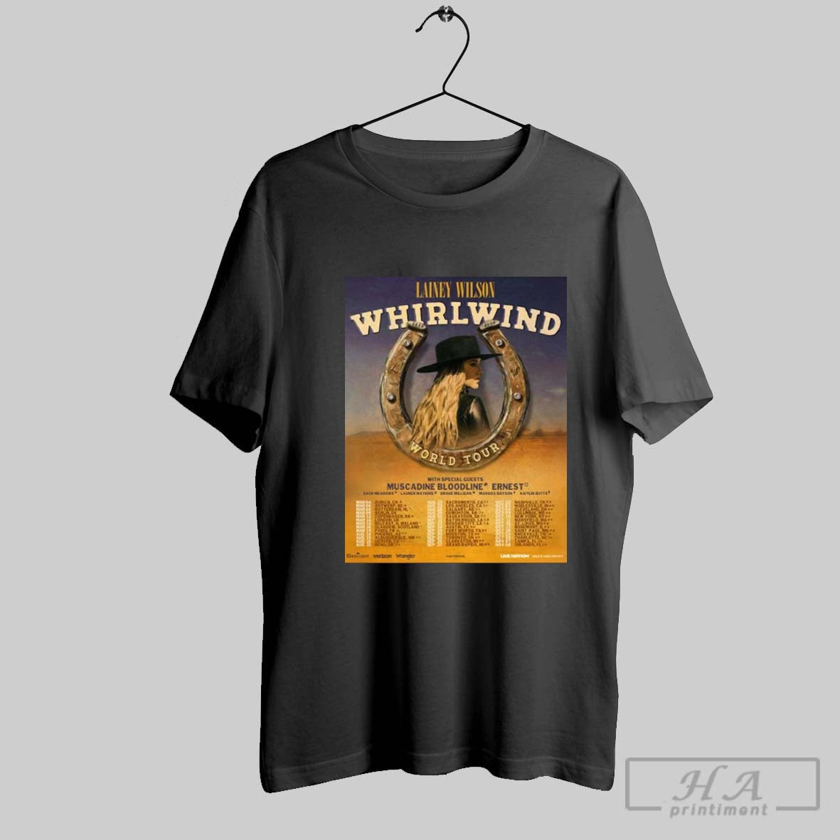 Lainey Wilson Announces 2025 Whirlwind World Tour Poster Merch T Shirt