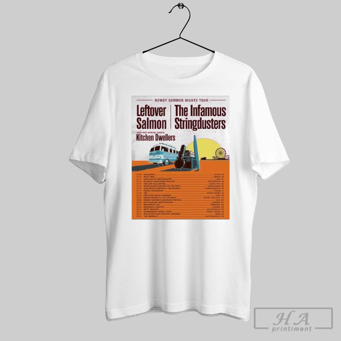 Leftover Salmon The Infamous Stringdusters Rowdy Summer Nights 2025 Poster Shirt