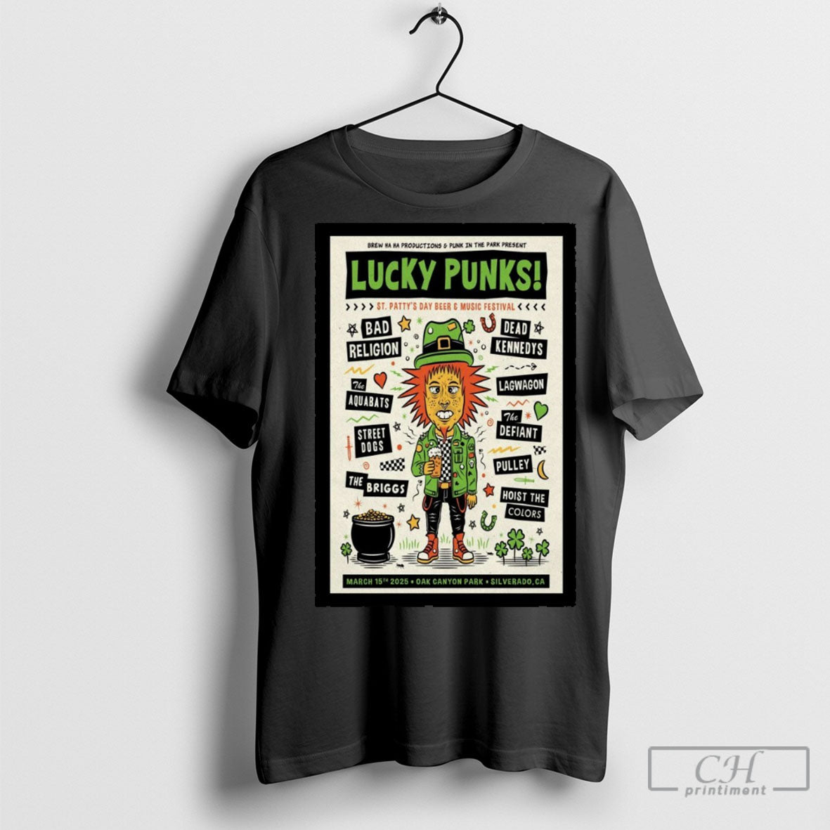 Lucky Punks Mar 15 2025 Oak Canyon Park Silverado Ca Concert Poster Tee Shirt Sweatshirt