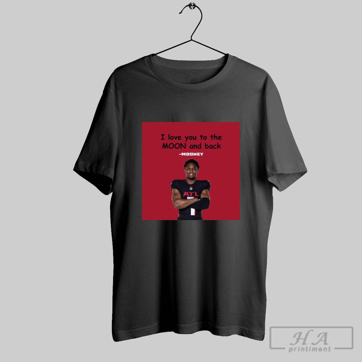 Mooney I Love You To The Moon And Back Atlanta Falcons 2025 Poster T Shirt