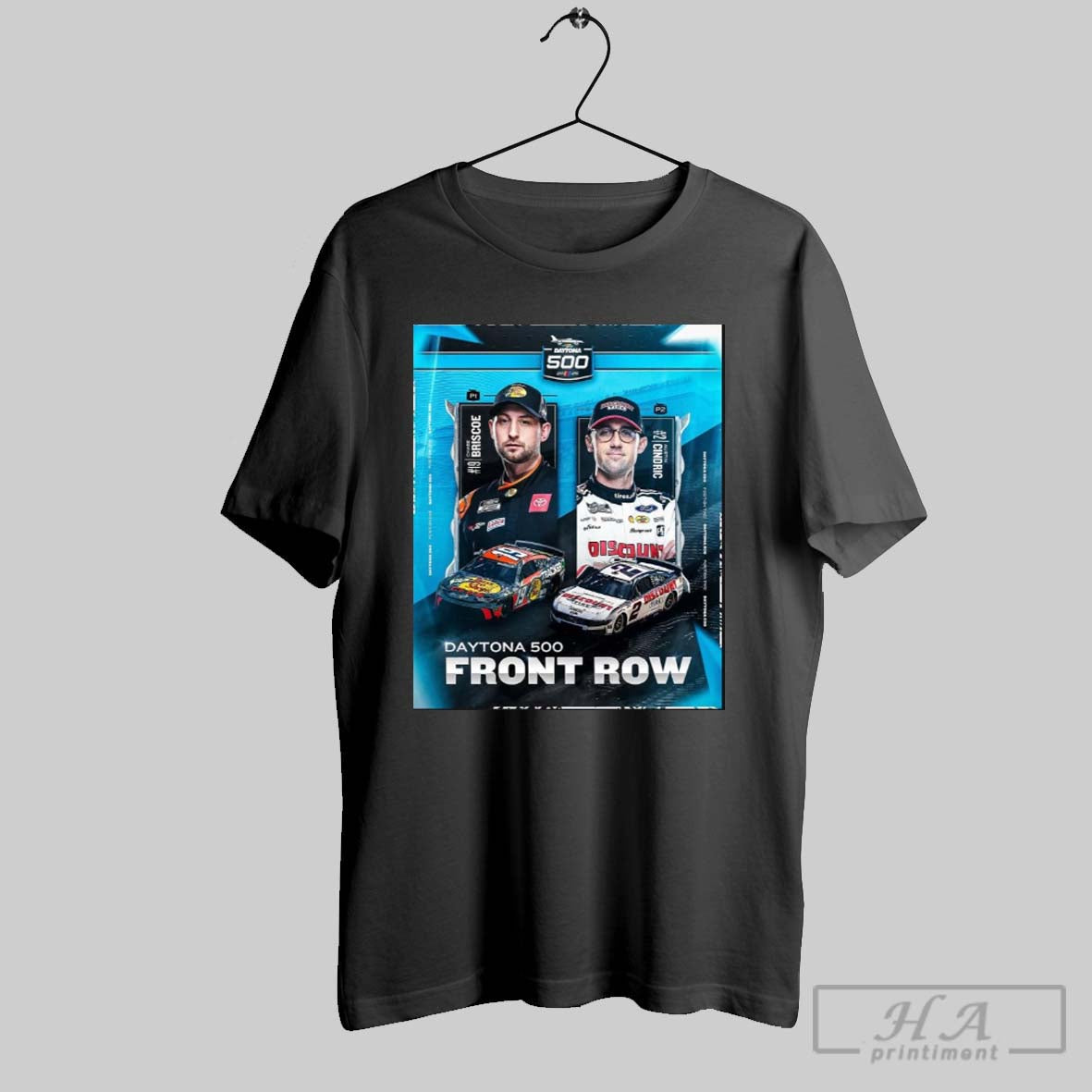 Nascar Chase Briscoe And Austin Cindric Daytona 500 2025 Front Row Poster T Shirt