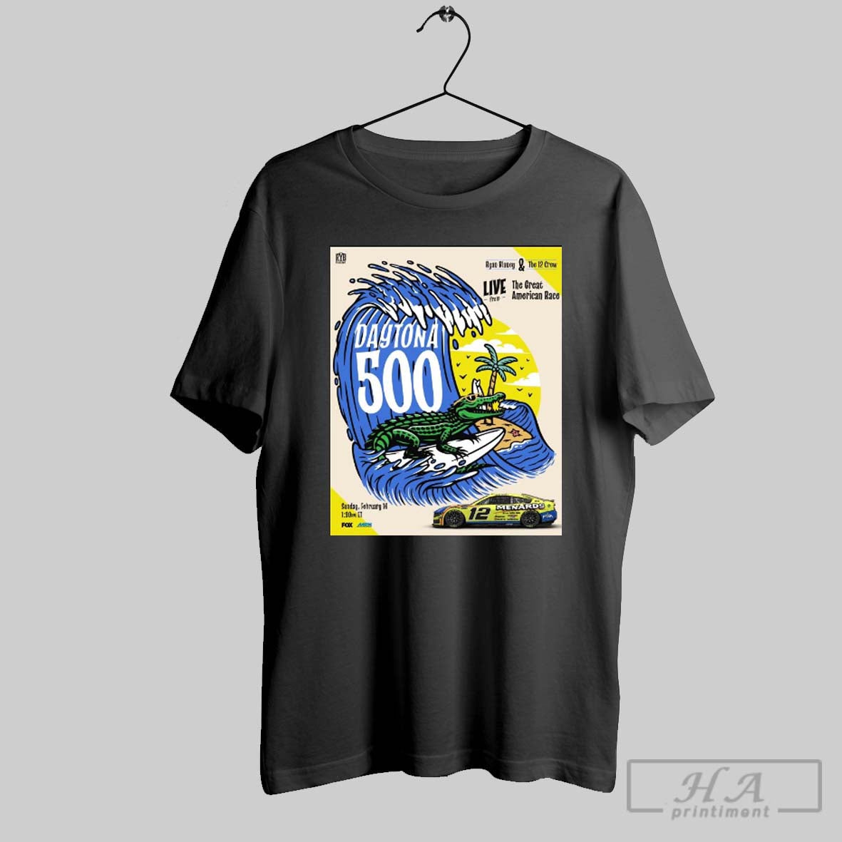Nascar Daytona 500 Ryan Blaney And The 12 Crew Live From The Great American Race February 16 Poster T Shirt