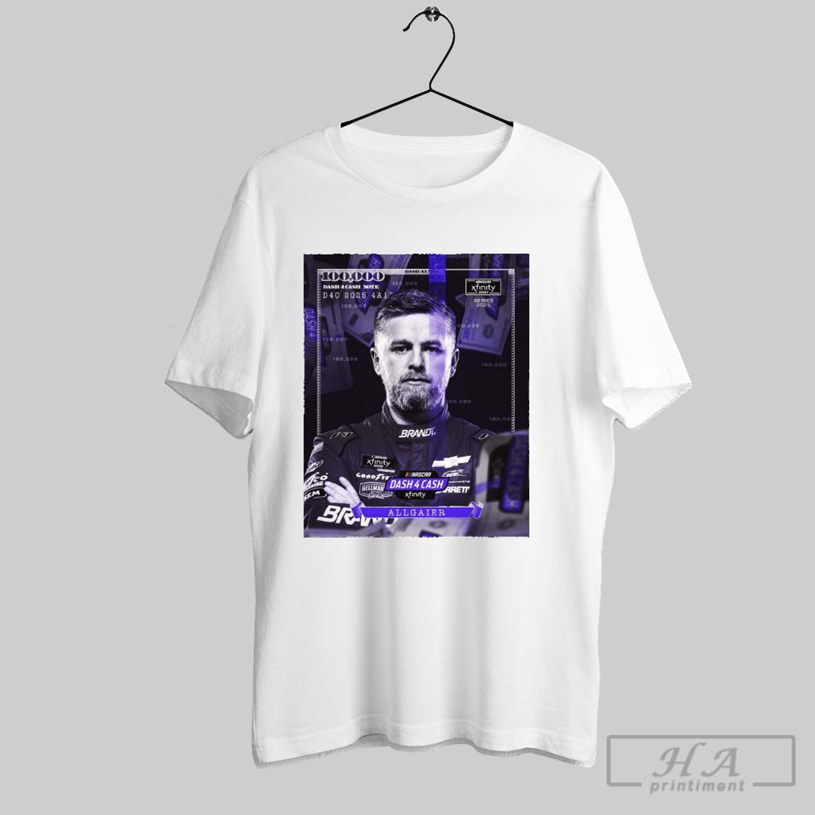 Nascar 100 000 Dash 4 Cash Note Xfinity Justin Allgaier Series 2025 Poster T Shirt