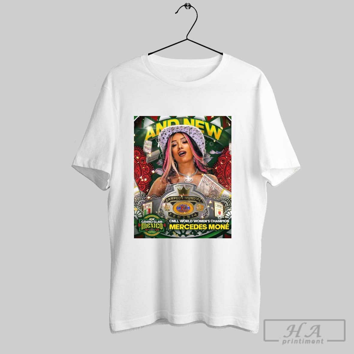 Official And New Cmll World Womens Champion Mercedes Mone Aew Grand Slam Mexico Poster T Shirt
