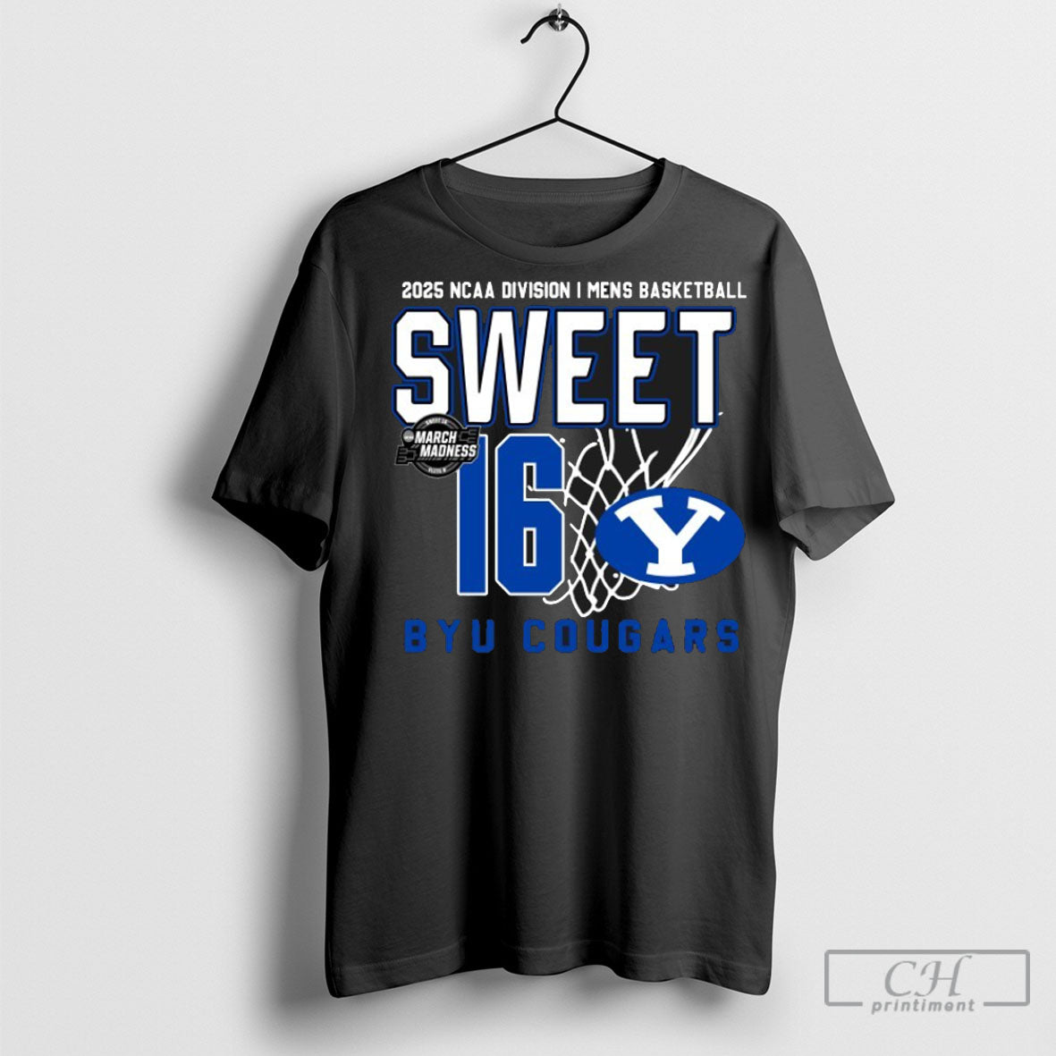 Official Byu Cougars Mens Basketball 2025 Ncaa Tournament Sweet 16 Net T Shirt Hoodie