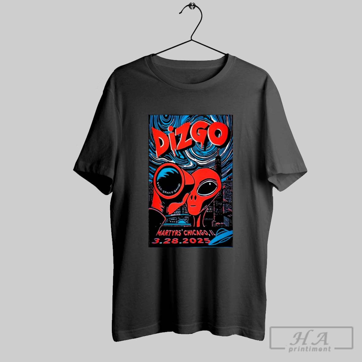 Official Dizgo Concert Poster Chicago Martyrs Mar 28 2025 Shirt