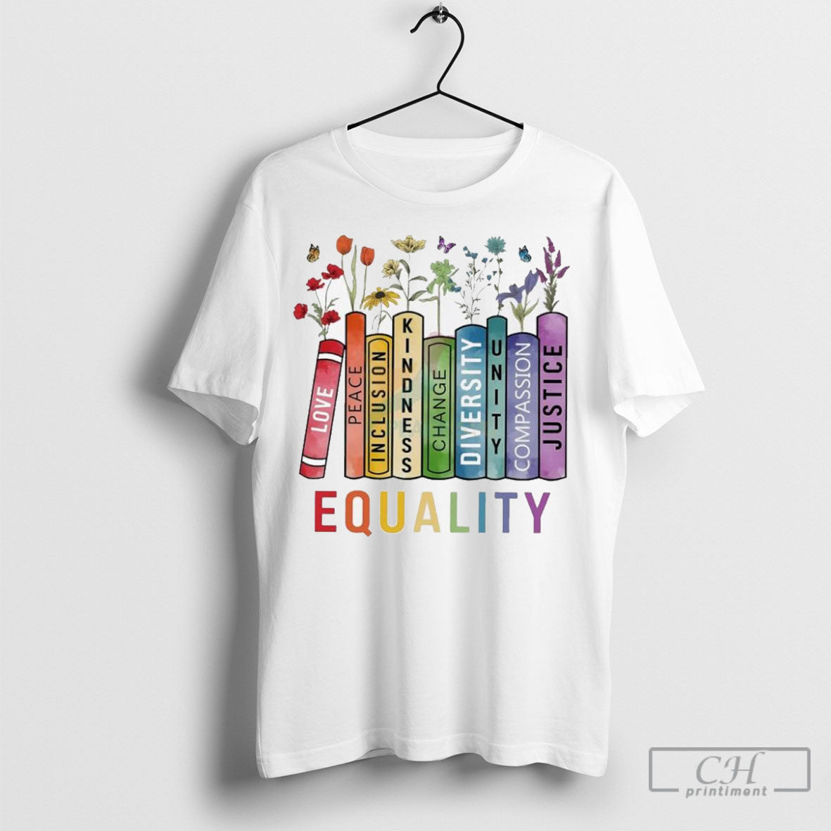 Official Equality Book Flower Shirt Sweatshirt Cutom Poster Coffee Mugs Ornaments