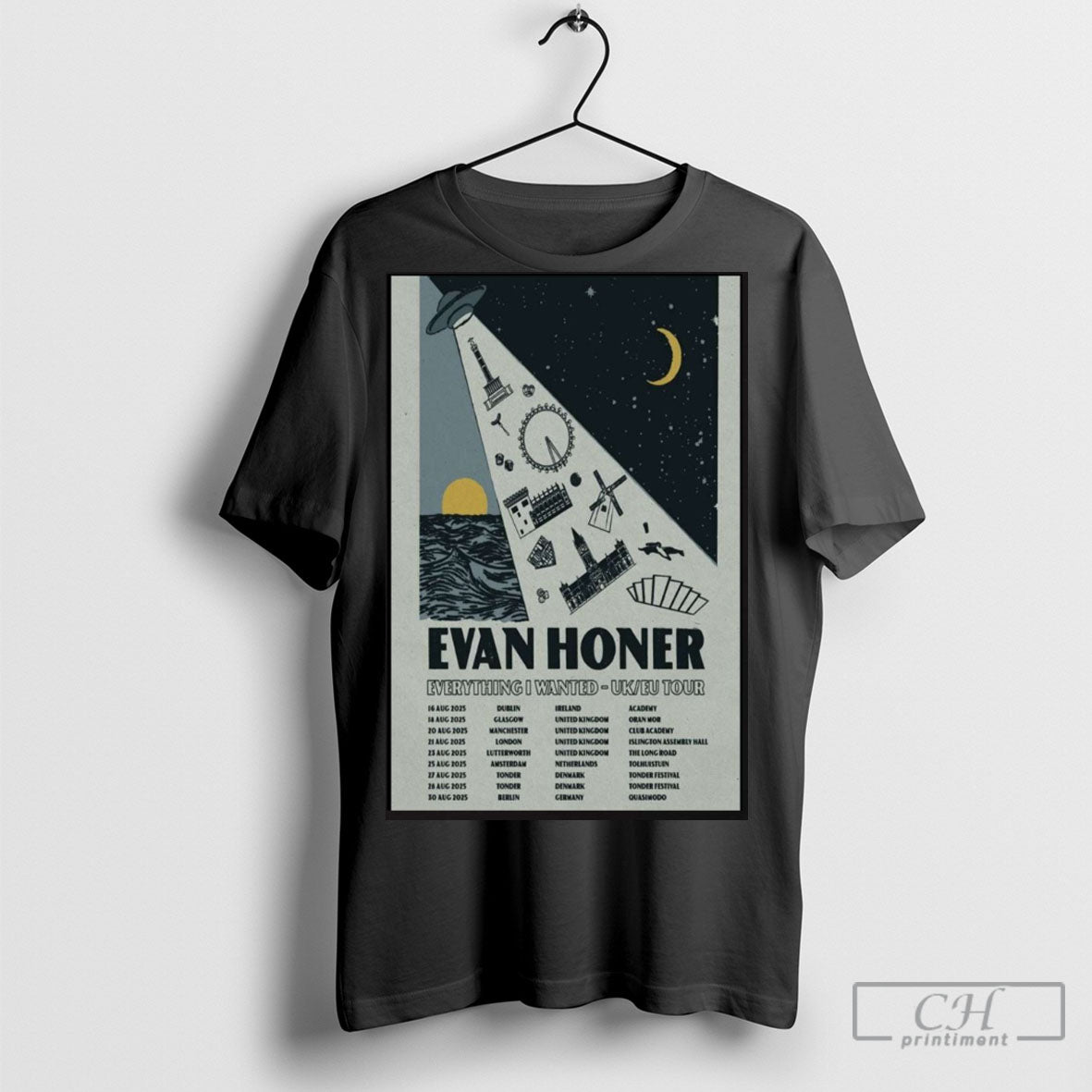 Official Evan Honer Everything I Wanted Uk Eu Tour August 2025 T Shirt Hoodie