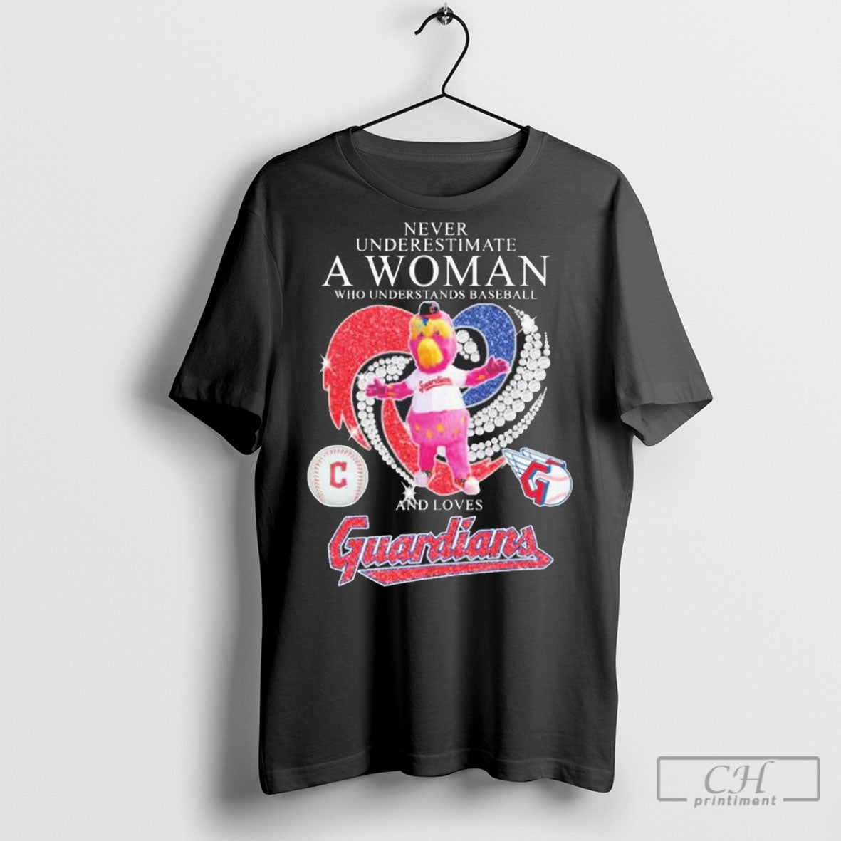 Official Heart Never Underestimate A Woman Who Understands Baseball And Loves Guardians Shirt Sweatshirt Cutom Poster Coffee Mugs Ornaments