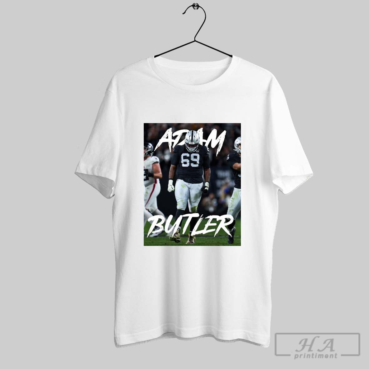 Official Las Vegas Raiders Nfl Football Adam Butler Dt First Line Of Defense Raider Nation Poster T Shirt