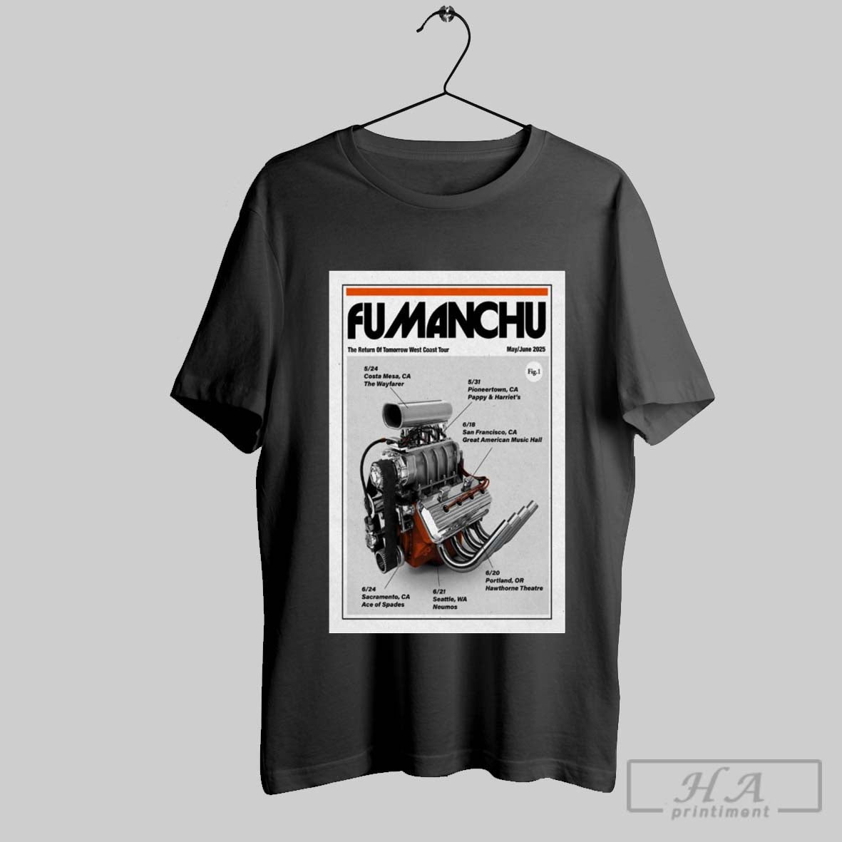 Official Poster Fu Manchu Band May And June 2025 The Return Of Tomorrow West Coast T Shirt