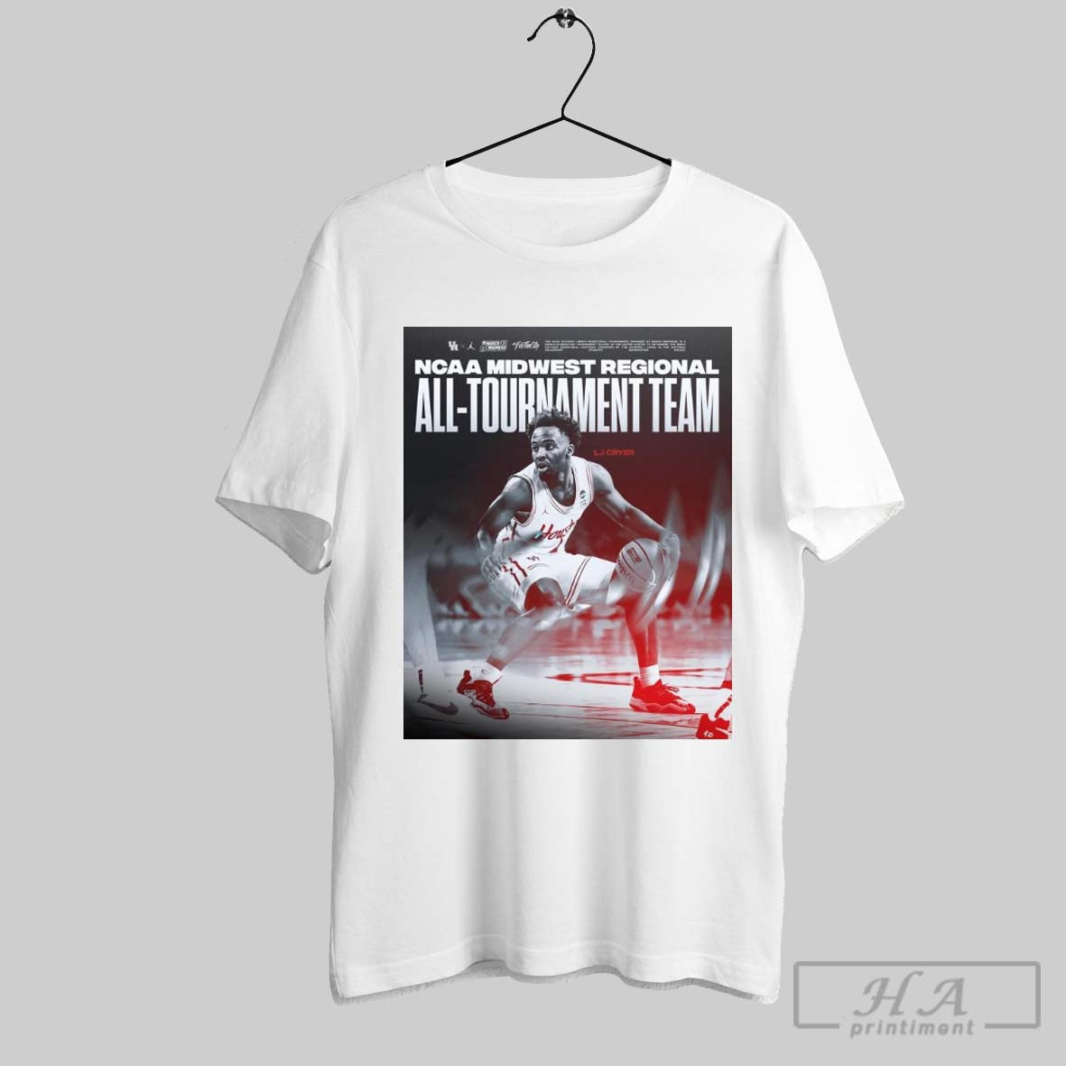 Official Poster Houston Cougars Basketball 2025 Ncaa Midwest Regional All Tournament Team Lj Cryer T Shirt