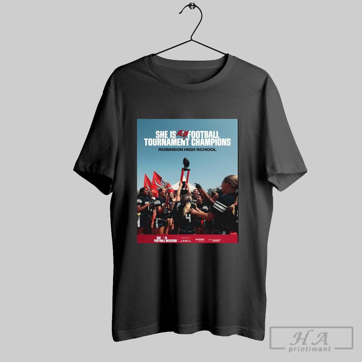 Official Poster Tampa Bay Buccaneers Congrats To Tournament Winners Robinson Flag Football She Is Football Tournament Champions T Shirt