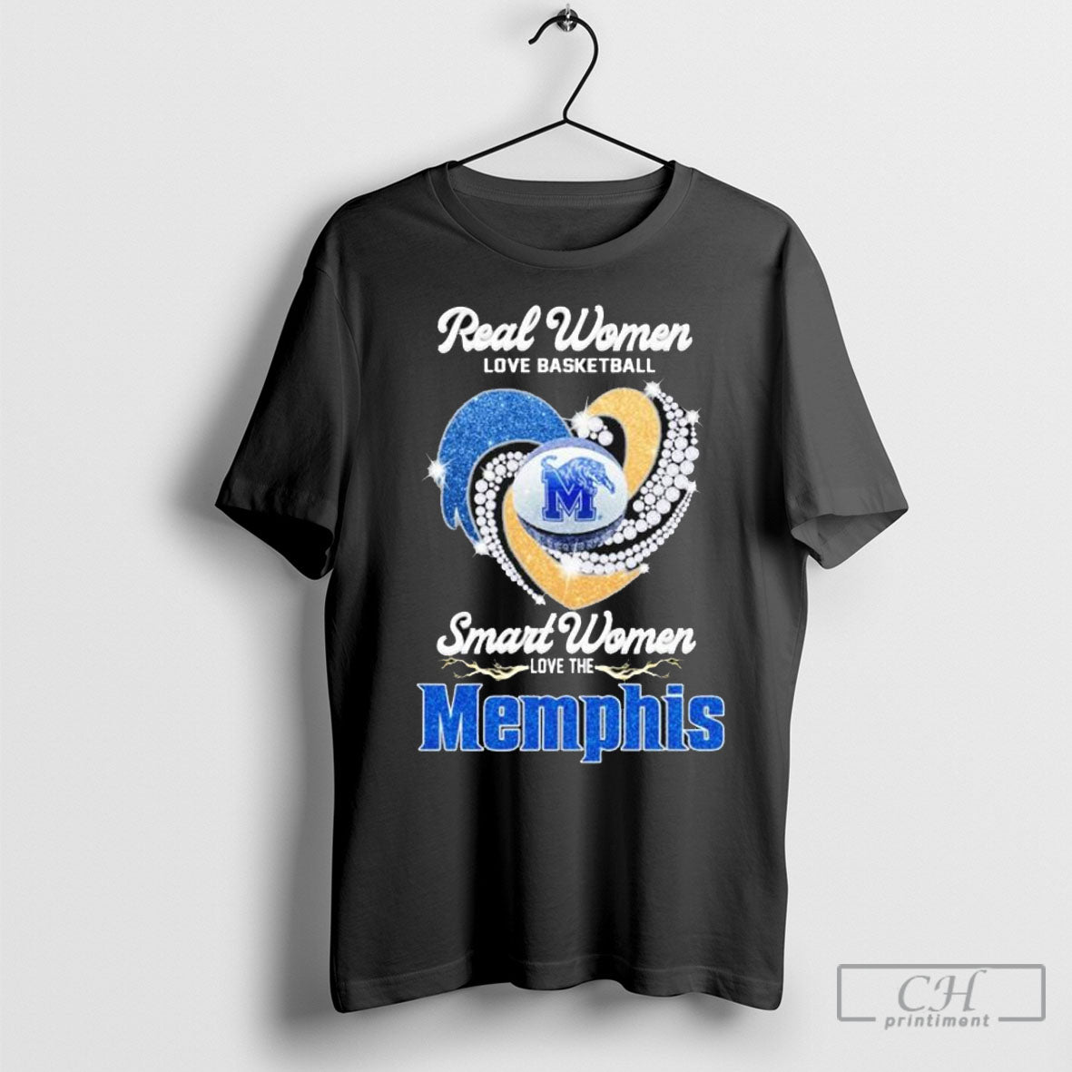 Official Real Women Love Basketball Smart Women Love The Memphis Tiger Heart Diamond T Shirt Sweatshirt Poster