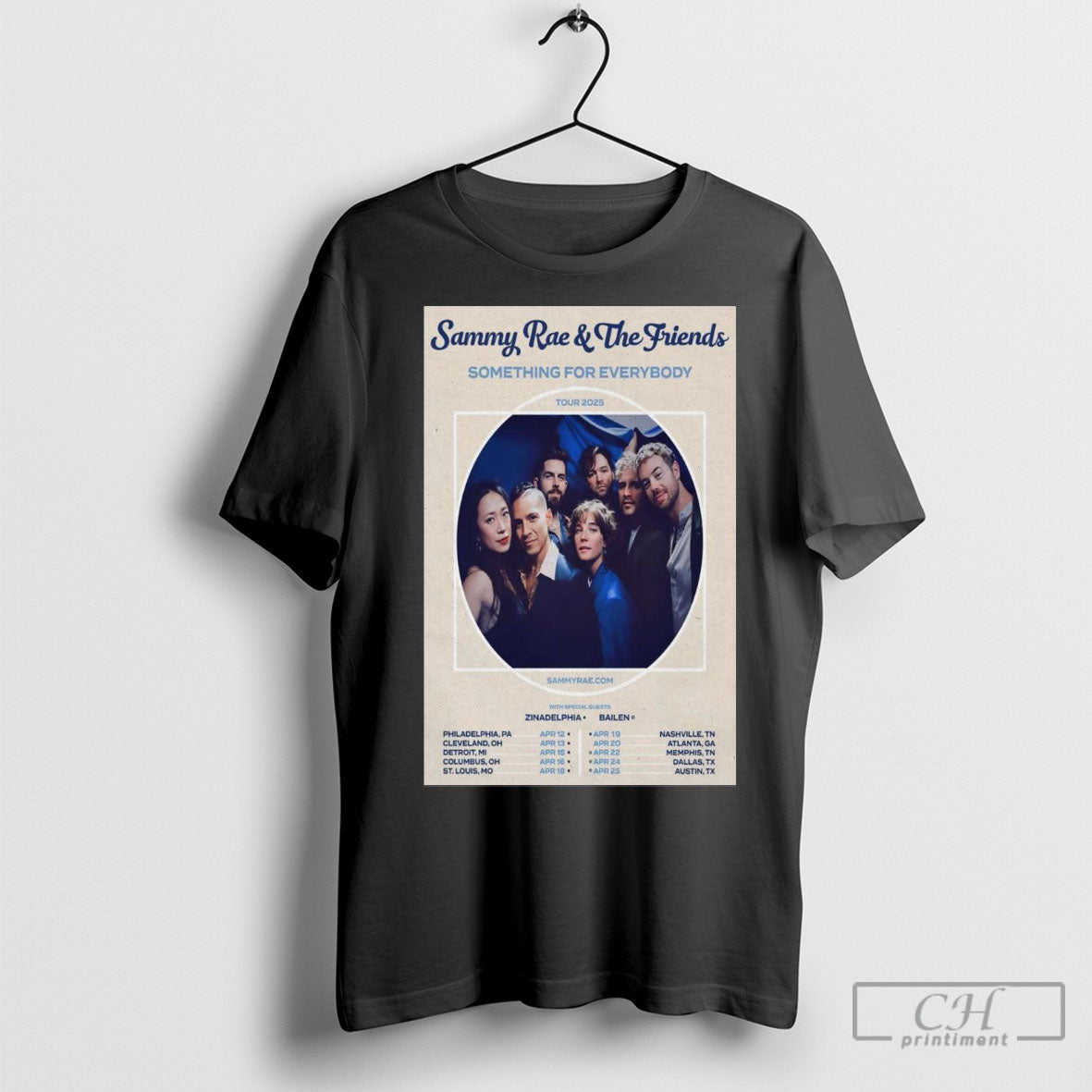 Official Sammy Rae And The Friends Something For Everybody Tour 2025 With Special Guest Zinadelphia Bailen T Shirt Sweatshirt Cutom Poster Coffee Mugs Ornaments
