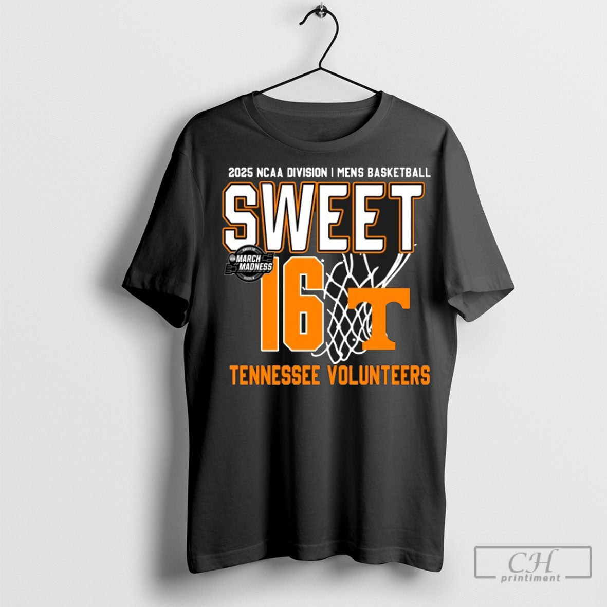 Official Tennessee Volunteers Mens Basketball 2025 Ncaa Tournament Sweet 16 Net T Shirt Hoodie