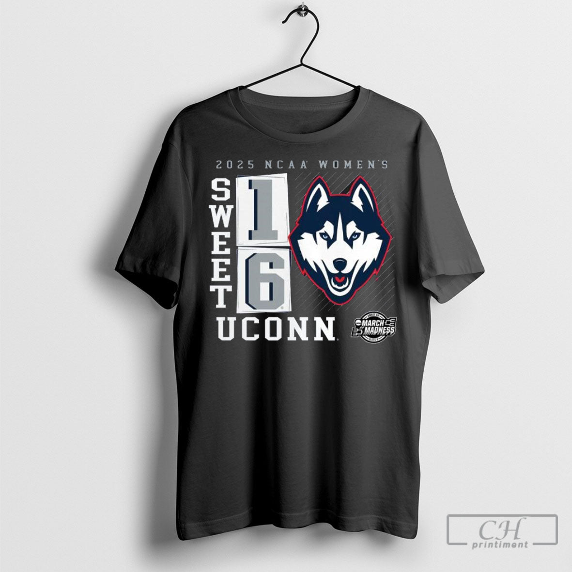 Official Uconn Huskies 2025 Ncaa Womens Basketball Tournament March Madness Sweet 16 Shirt Hoodie