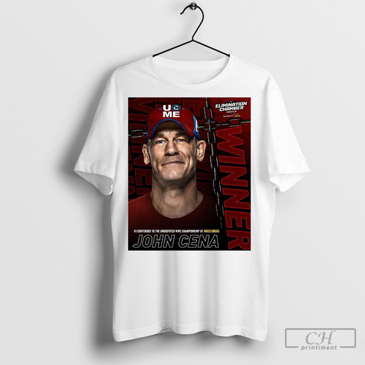 Official Wwe John Cena 1 Contender To The Undisputed Wwe Championship At Wrestlemania Elimination Chamber Poster T Shirt Sweatshirt Cutom Poster Coffee Mugs Ornaments