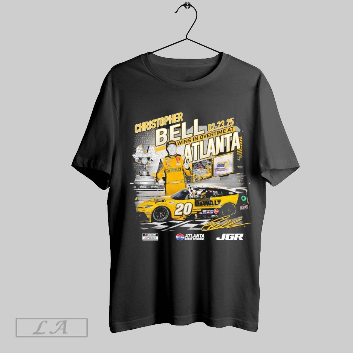 Original Christopher Bell Checkered Flag Sports 2025 Ambetter Health 400 Race Winner Atlanta Signature T Shirt Sweatshirt Hoodie Shirt