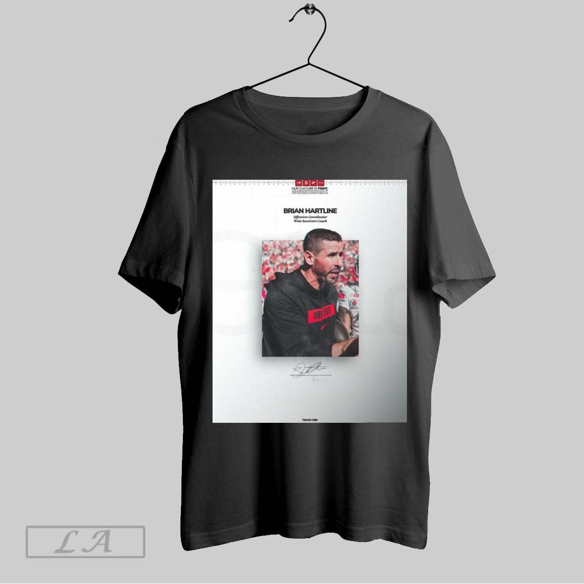 Original Poster Ohio State Football Brian Hartline To Offensive Coordinator Wide Receivers Coach Signature T Shirt Sweatshirt Tee Shirt