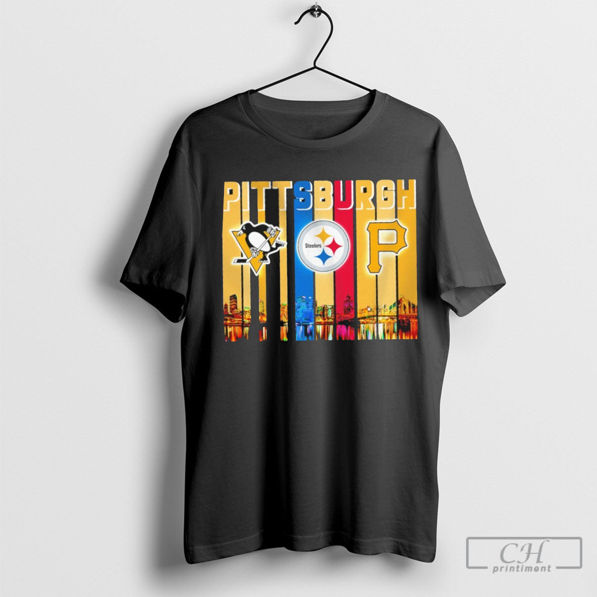 Pittsburgh Skyline Sports Teams Retro Logo Shirt Sweatshirt Poster