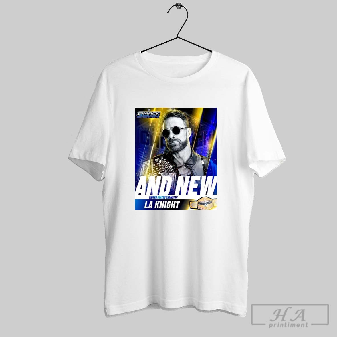 Poster And New United States Champion La Knight Wwe Smackdown 2025 U S Champ T Shirt