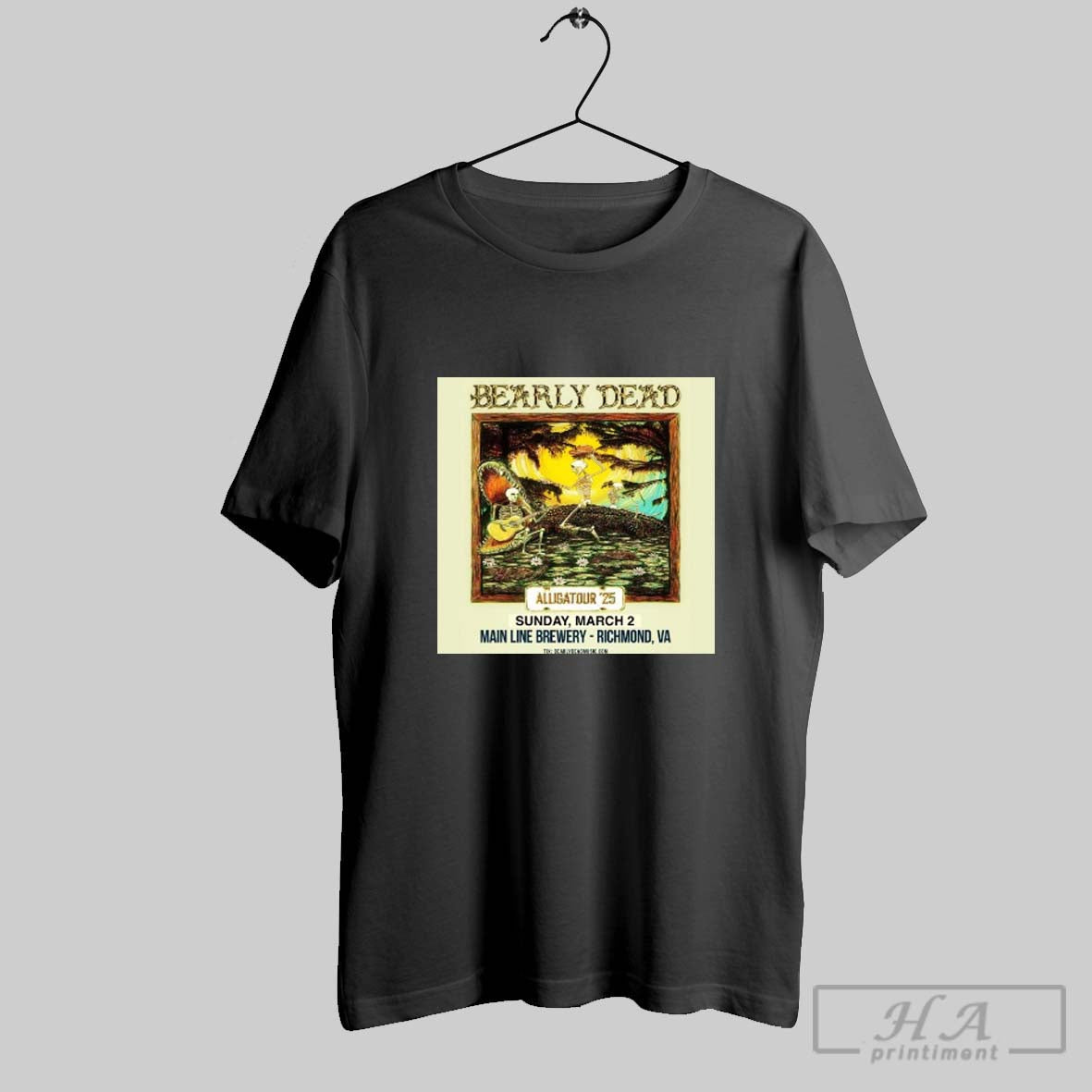 Poster Bearly Dead Alligator 25 Sunday March 2 2025 Main Line Brewery Richmond Va T Shirt