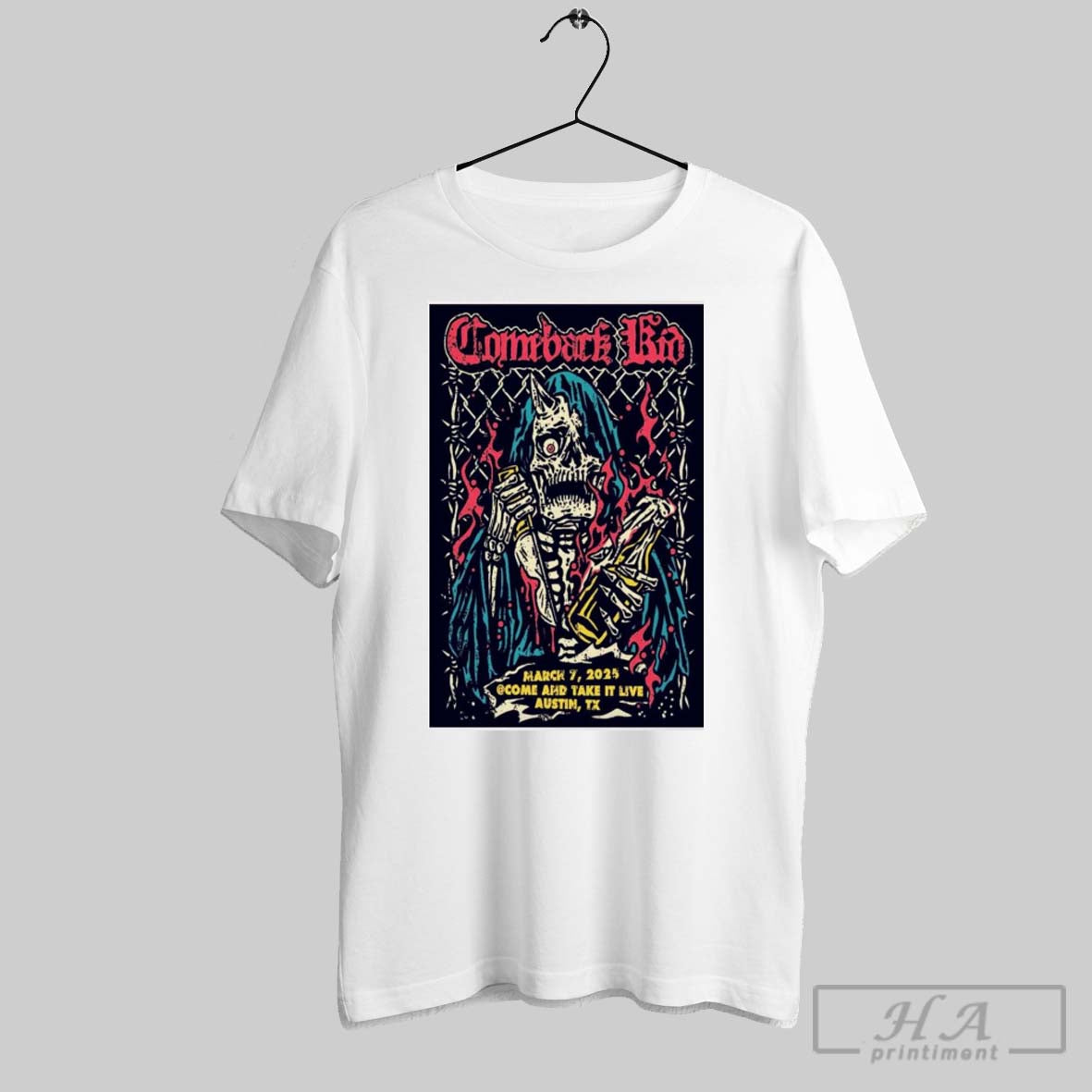 Poster Comeback Kid Austin Tx March 7 2025 Come And Take It Live T Shirt