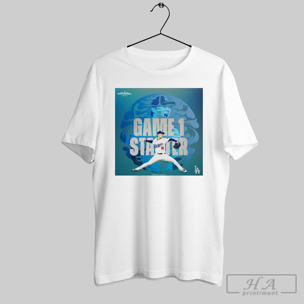 Poster Los Angeles Dodgers Mlb Baseball 2025 Yoshinobu Yamamoto Game 1 Starters Mlb World Tour Tokyo Series T Shirt