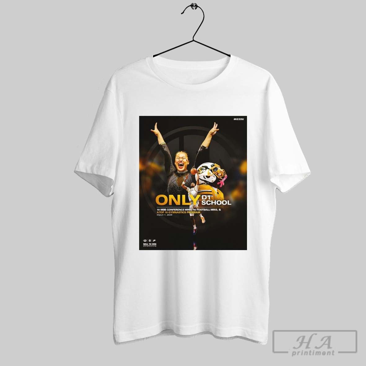 Poster Missouri Athletics Only D1 School 10 Mbb Conference Wins 10 Football Wins And Atop 10 Gymnastics Program March 1 2025 T Shirt