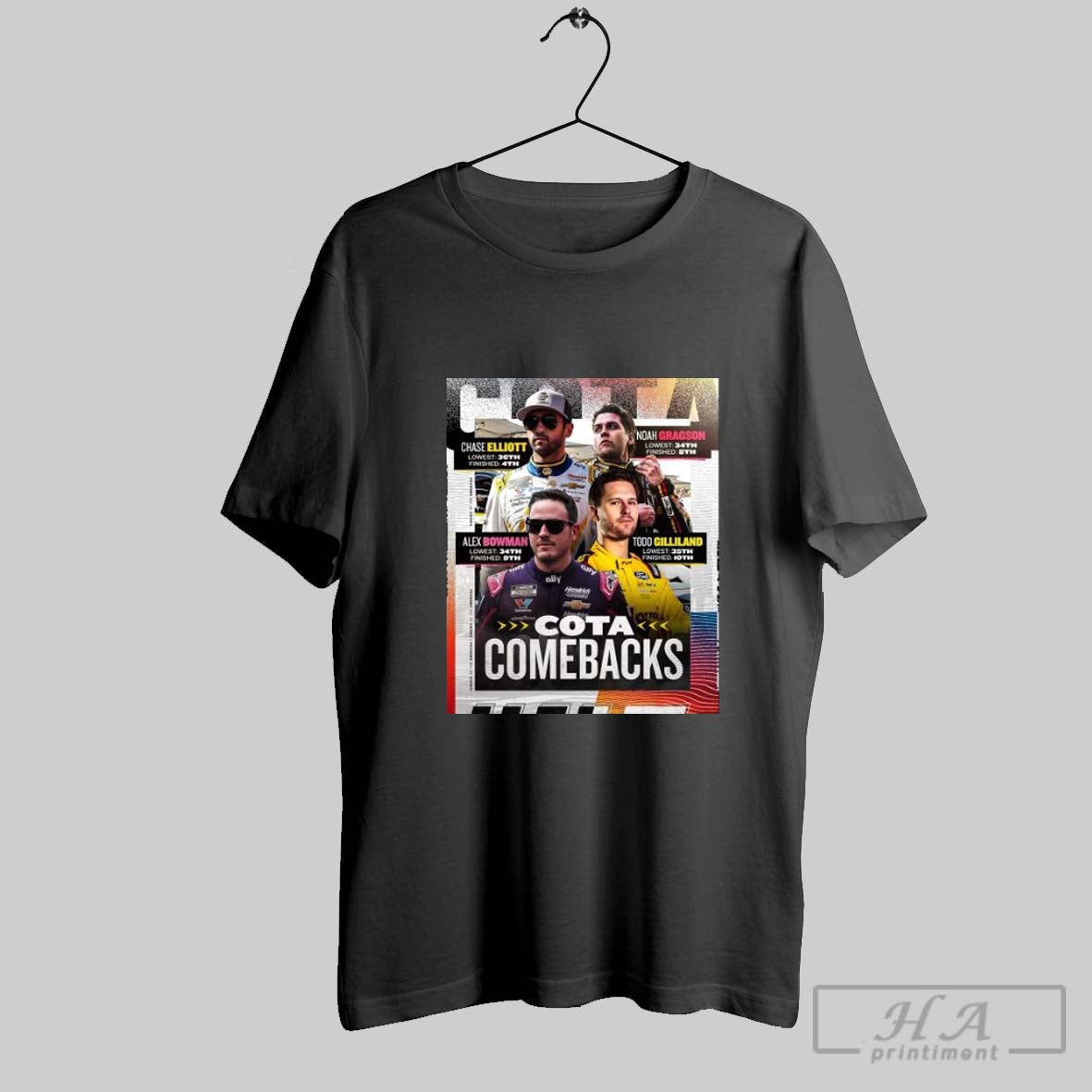Poster Nascar Circuit Of The Americas Cota Comebacks Chase Elliott Noah Gragson Alex Bowman Todd Gilliland 2025 T Shirt