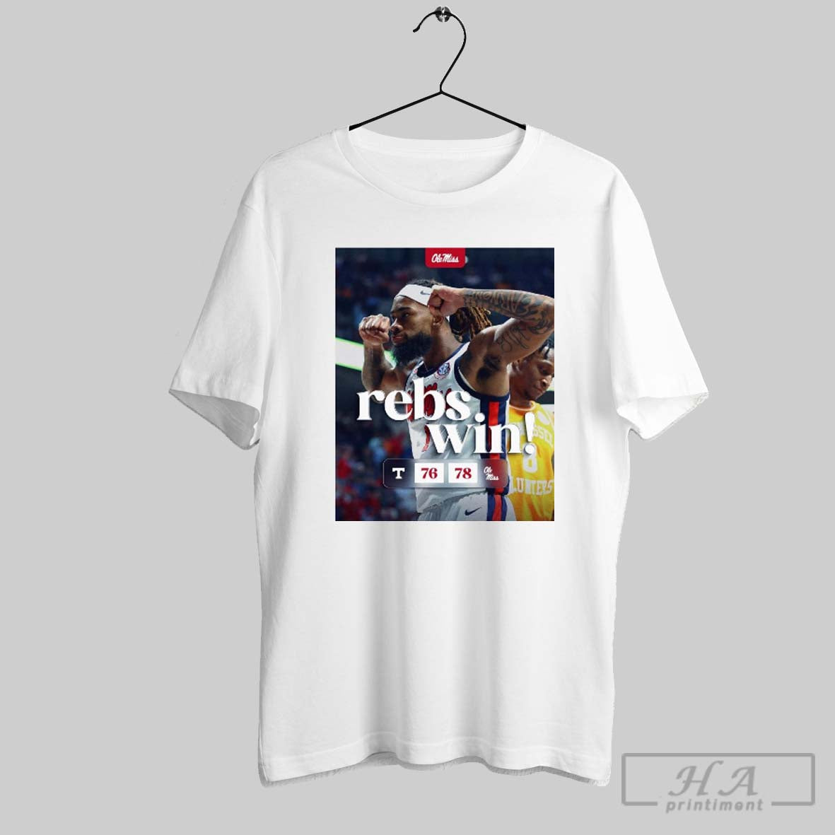 Poster Ole Miss Rebels Mens Basketball Beats Tennessee Volunteers 78 76 Final Score March 6 2025 T Shirt