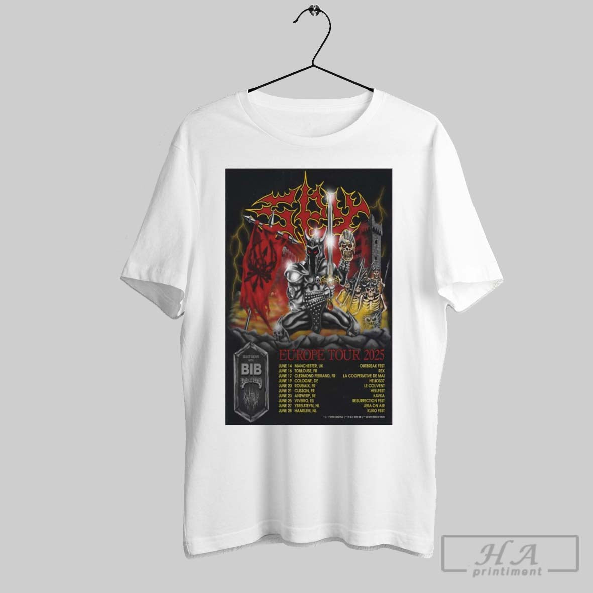 Poster Spy Europe Tour 2025 June 14 Manchester Uk Outbreak Fest June 16 Toulouse Fr Rex T Shirt