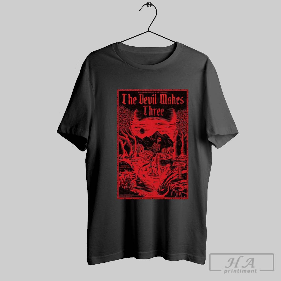 Poster The Devil Makes Three The Fillmore San Francisco Ca March 5 2025 Tour Bridge City Sinners T Shirt