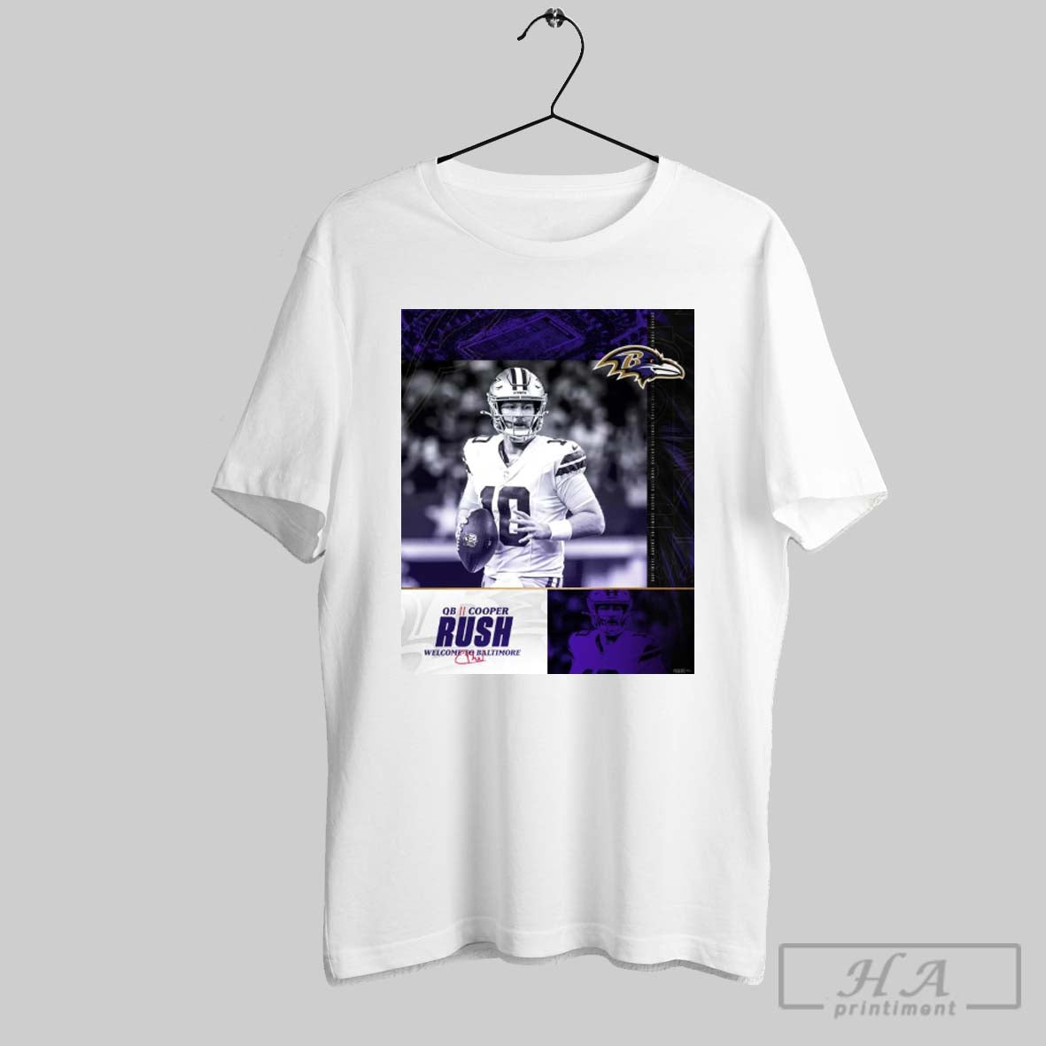 Poster Welcome To Baltimore Ravens Football Nfl Have Signed Qb Cooper Rush Signature T Shirt