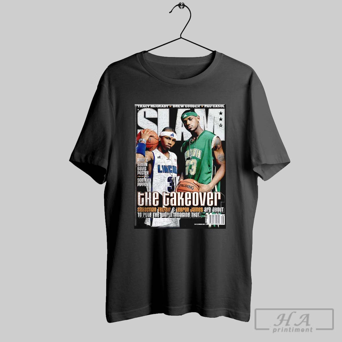 Sebastian Telfair And Lebron James The Takeover Slam Cover Poster Shir