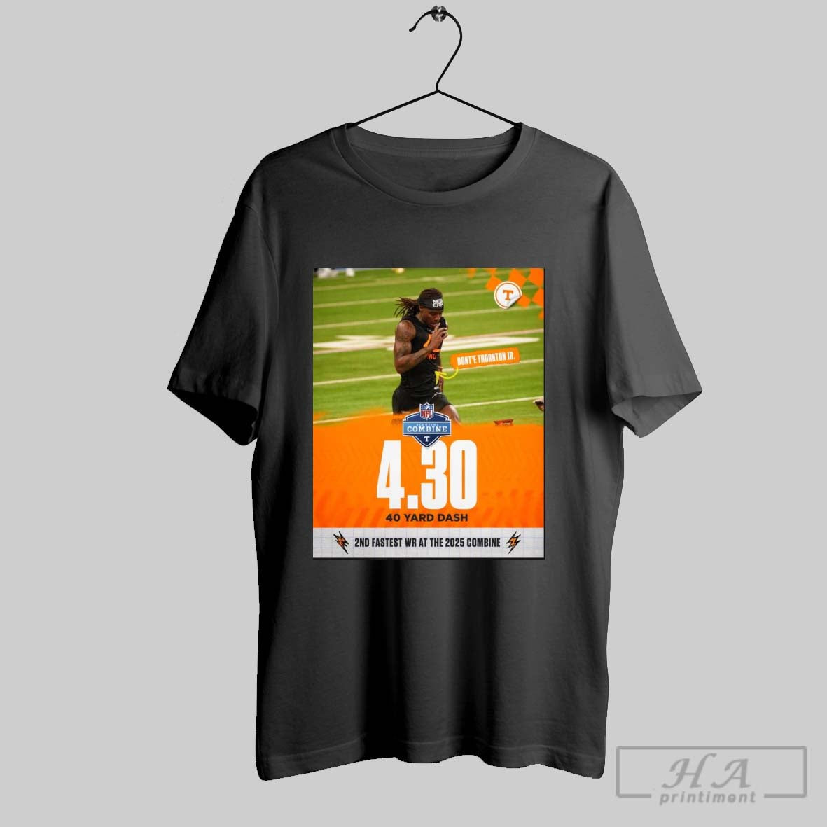 Tennessee Football Donte Thornton Jr 4 30 40 Yard Dash 2nd Fastest Wr At The 2025 Nfl Combine Poster T Shirt