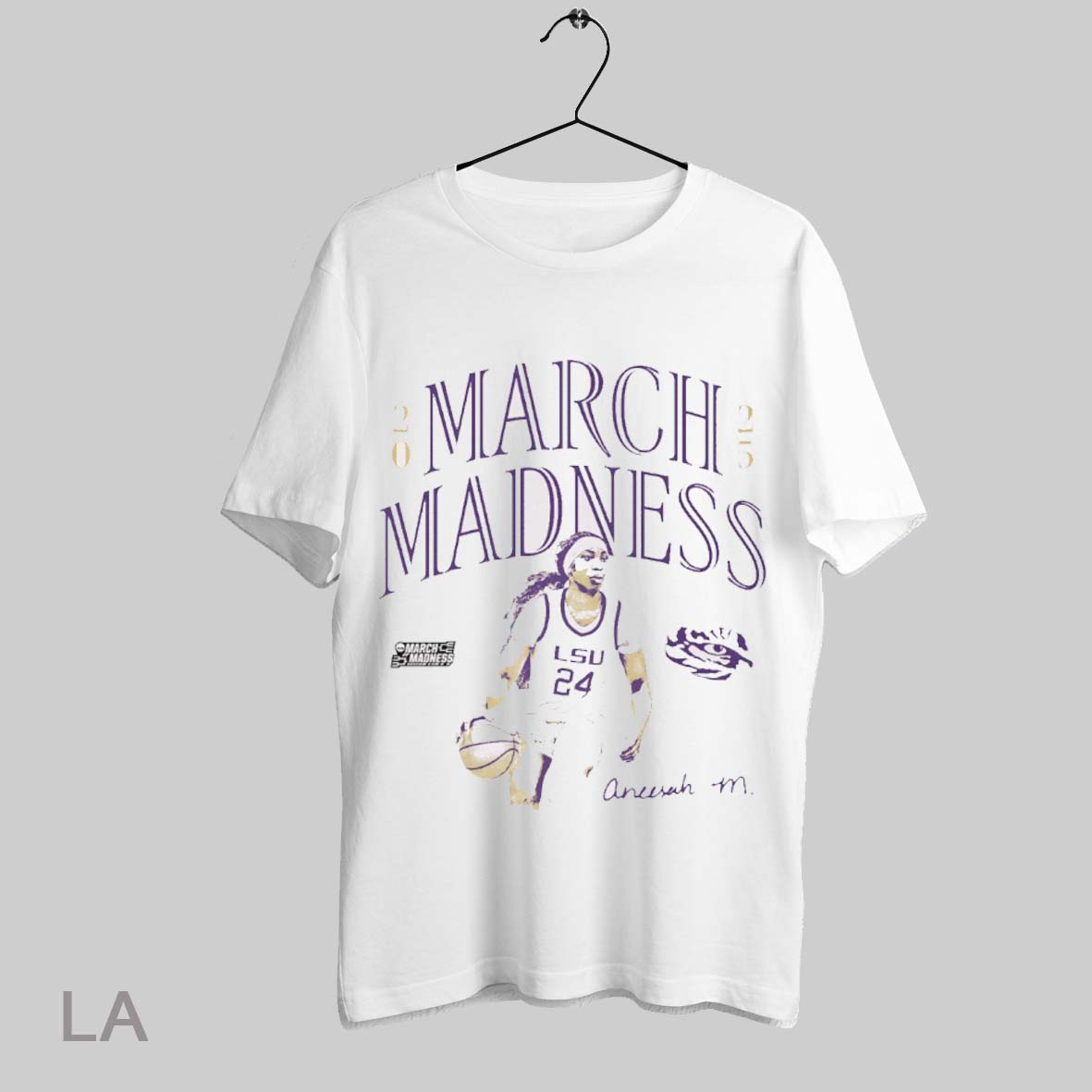 Top Aneesah Morrow Lsu Tigers Basketball 2025 Ncaa March Madness Signature Graphic T Shirt Sweatshirt Hoodie Shirt