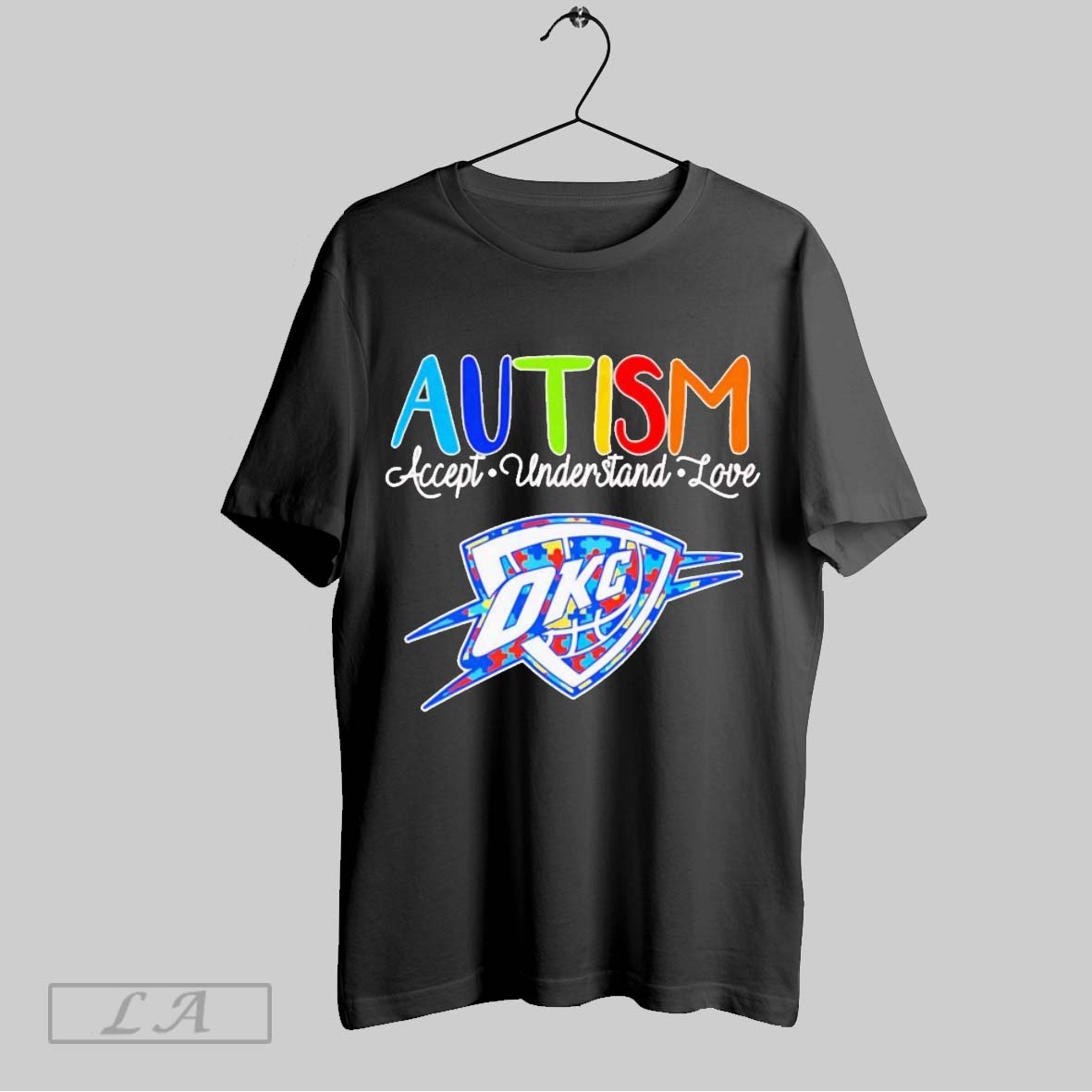 Top Autism Accept Understand Love Okc Thunder Basketball Logo T Shirt Sweatshirt Hoodie Shirt