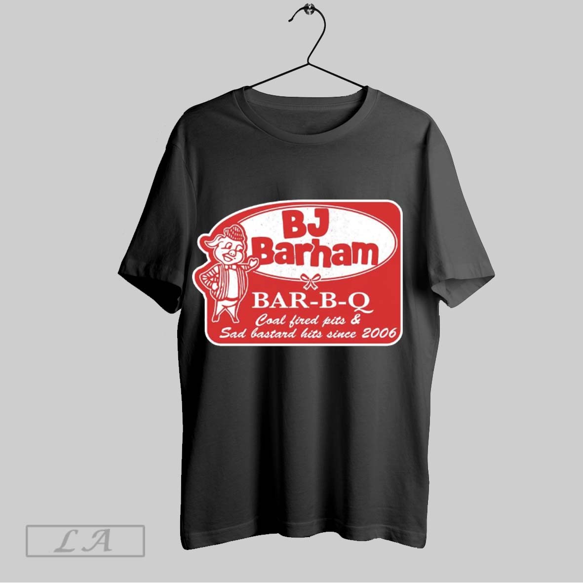 Top Bj Barham Bar B Q Coal Fired Pits And Sad Bastard Hits Since 2006 Logos T Shirt Sweatshirt Hoodie Shirt