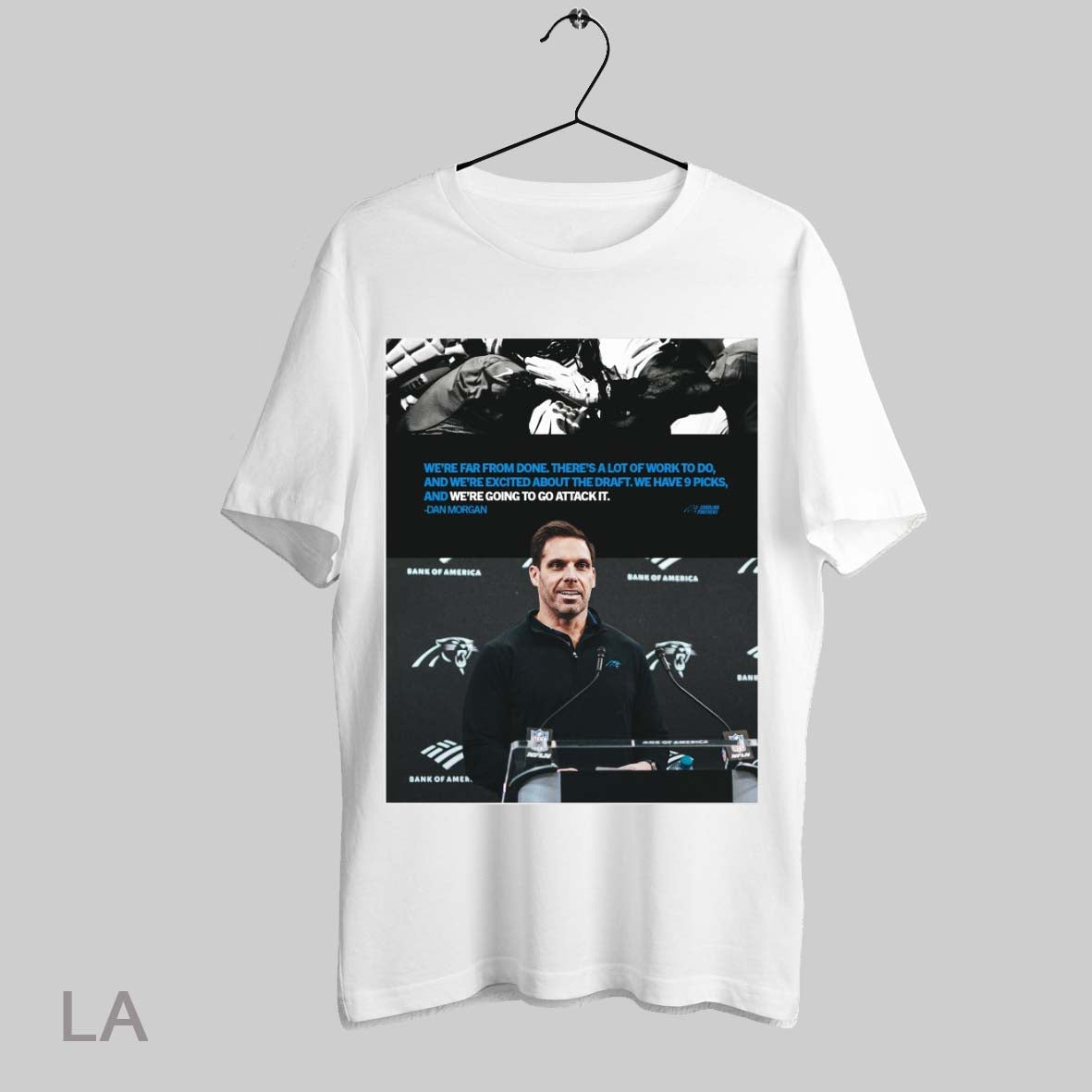 Top Carolina Panthers Dan Morgan Were Far From Done Theres A Lot Of Work To Do T Shirt Sweatshirt Hoodie Shirt