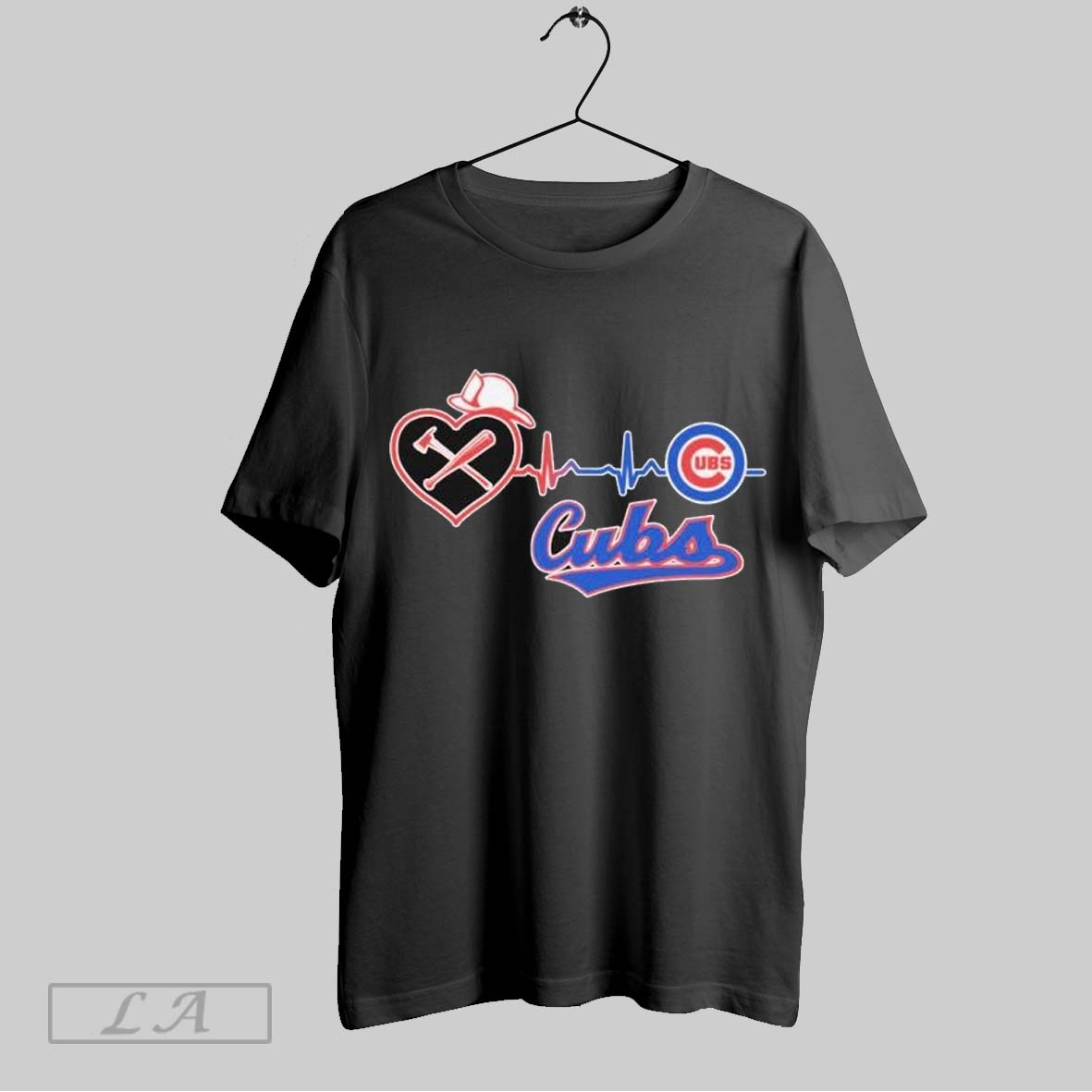 Top Chicago Cubs Heartbeat Firefighters T Shirt Sweatshirt Hoodie Shirt