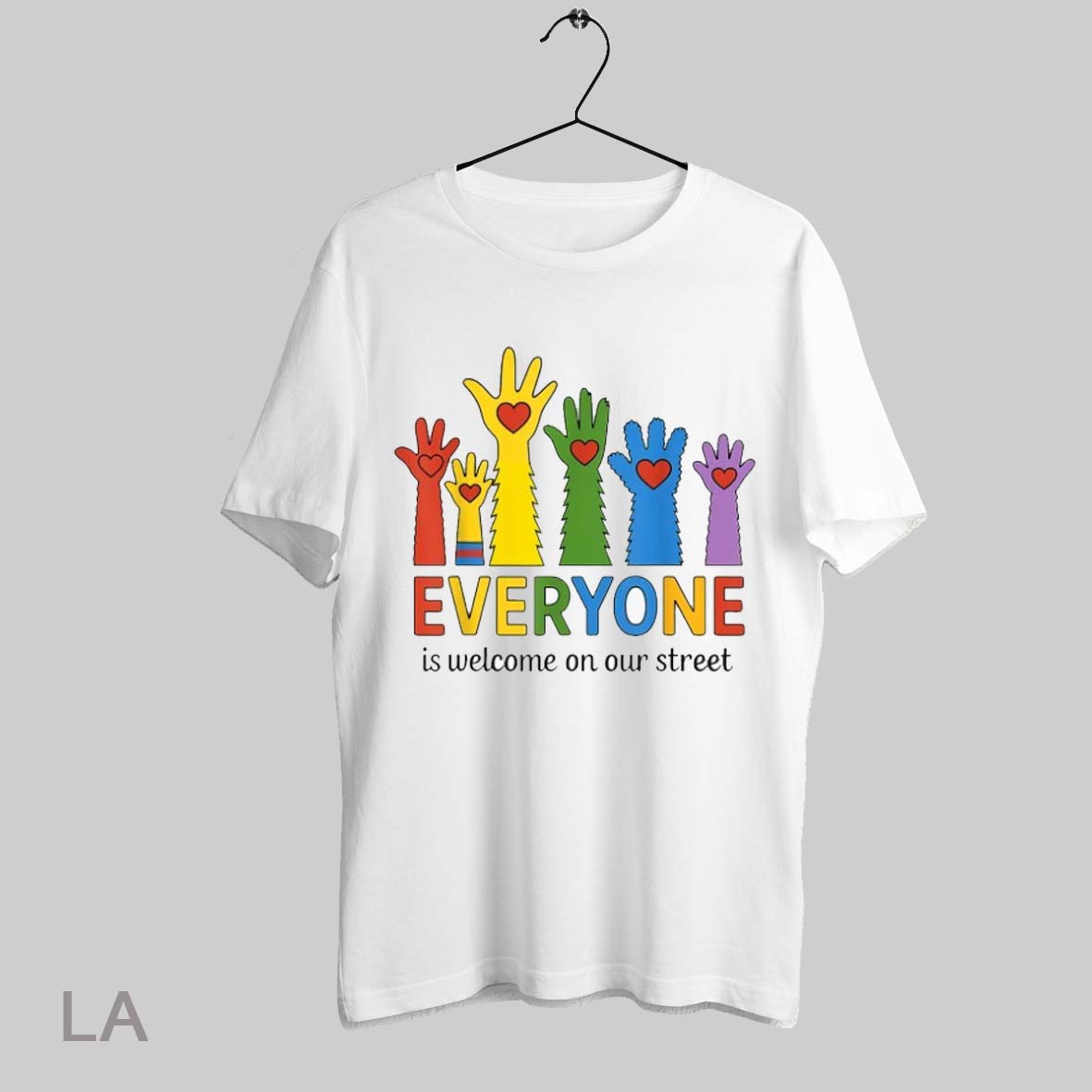 Top Everyone Is Welcome On Our Street Lgbt Pride Month Hands T Shirt Sweatshirt Hoodie Shirt