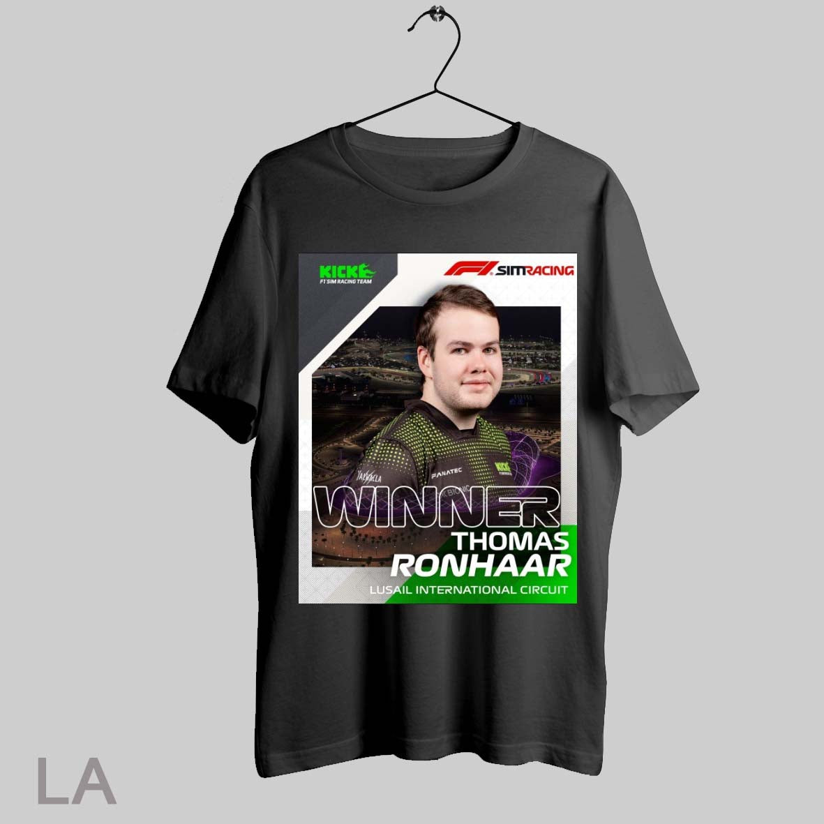 Top F1 Esports Sim Racing Team Winner Thomas Ronhaar Lusail International Circuit 2025 Poster T Shirt Sweatshirt Hoodie Shirt