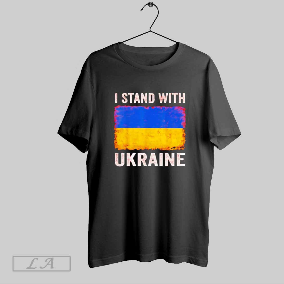 Top I Stand With Ukraine Flag T Shirt Sweatshirt Hoodie Shirt