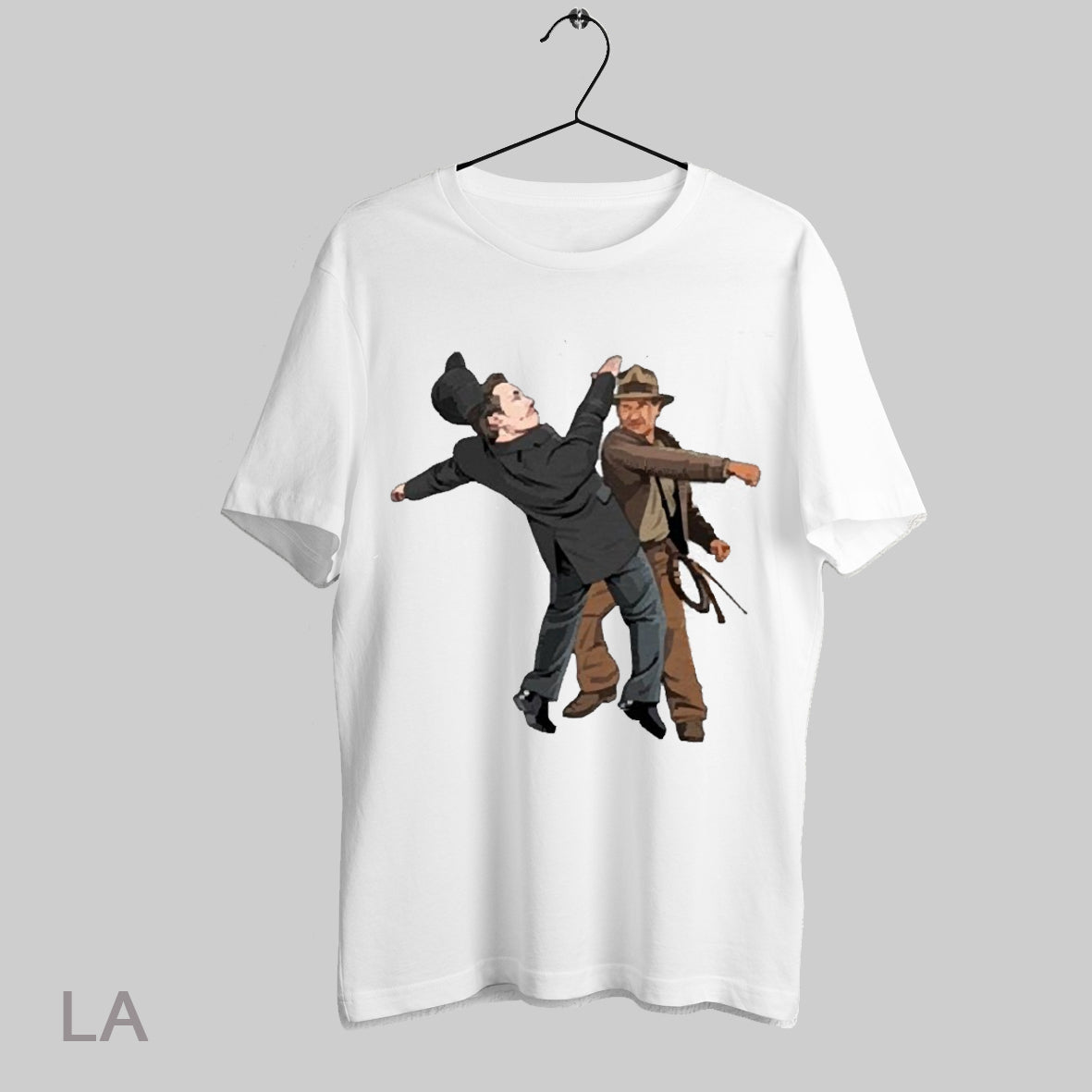 Top Indiana Jones Punching Elon Musk 2025 T Shirt Sweatshirt Hoodie Shirt